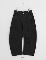 Billet Buckle Stitch Curved Balloon Pants