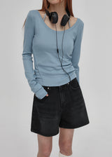 [B-DENIM] ウォッシングショート012 - BLACK