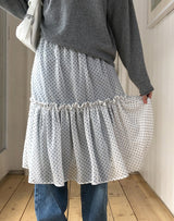 Rinko Dot Frill Chiffon Skirt
