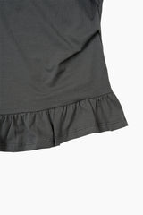 ドレープフリルスリムTシャツ