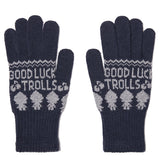 TROLLS JACQUARD KNIT TOUCH GLOVES - NAVY