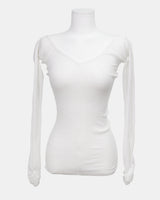 Miark スリムフィット オフショルダー リブTシャツ