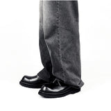 DAVID STONE WIDE FIT LEATHER DERBY SHOES zipper edition (vibram)
