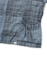 RUFFLE CHECKERED WINDBREAKER JACKET(BLUE)