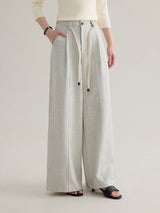 High-waisted straight wide slacks