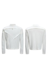 Fleece Pearl Trim Mock Neck Tee