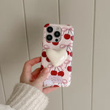 [Mademoment] ribbon cherry design iphone card case