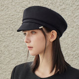 Metal Tip Wool Matroos Cap / Black