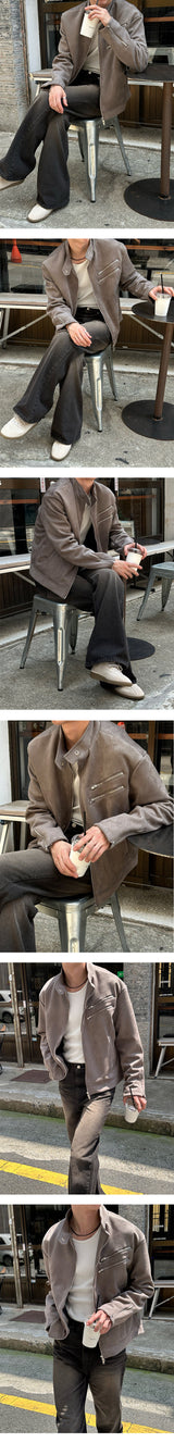 [F/W] Brush washing flare denim pants (2color)
