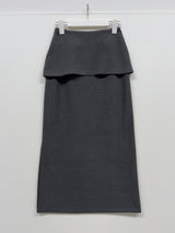 [Setup Available/FW] Lanba Ribbed Layered Long Skirt