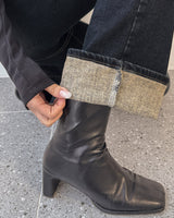 フリースブーツカットデニムパンツ