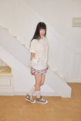 キリハートスカルボクシーTシャツ (CREAM)