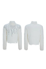 Embellished Cyber Turtleneck Sweater
