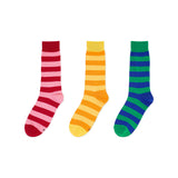 [3PACK] 1507 UNISEX STRIPE BASIC SOCKS - bold stripe