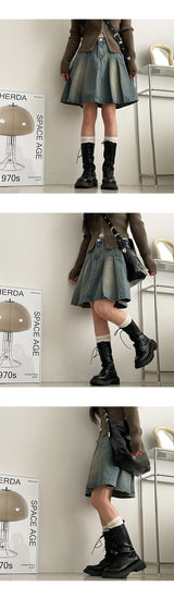 [Brand quality] Evil wide denim tennis skirt