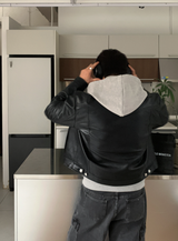 Meier Daily Semi Cropped Twoway Hooded Zip-Up