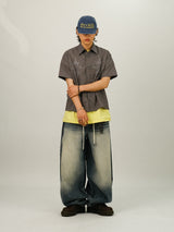 RE STAR Check Crop Shirts