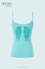 Glitter Wing Sleeveless Top