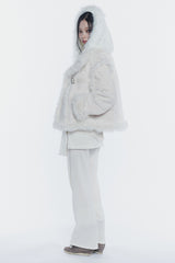 CARRIE HOODED MUFFLER ivory