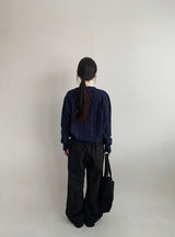 Yuhri Dot Round Knit Cardigan