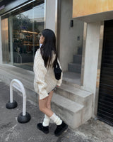Meld knit hood jumper