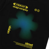 Fade Leaf Print Tshirts Black