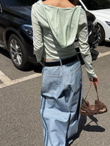 [Unisex] Max reverse track wide denim pants 