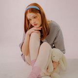 EMBROIDERY LETTERING HAIR BAND (SKY BLUE)