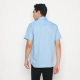 MON AKITA - Sato Men Short Sleeve Shirt Blue