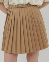 ロゴプリントプリーツスカート [BEIGE]