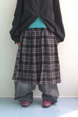 dusty checkered long skirt