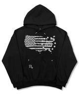 AMERICA FLAG Vintage Stud Hoodie_Black