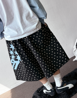 Toyd Blue Number Star Patch Tattoo Bermuda Shorts 2color