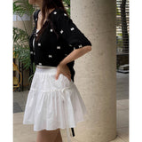 RIBBON SHIRRING SKIRT PANTS