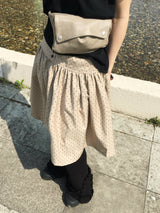 Benny Dot Shirred Midi Skirt (4c)
