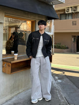 ワンジッパーバイカーデニムジャケット