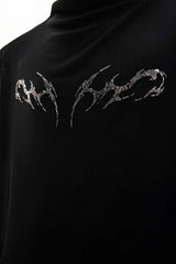 Mesh Fitted Metallic Print Tee