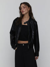 Leather Biker Jacket_Black