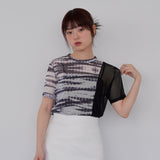 marble sheer switching tops