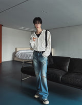 Cora Damage Bootcut Denim Pants