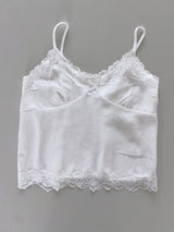 Ellie Flower Lace Satin Bustier Sleeveless Blouse 3 Colors