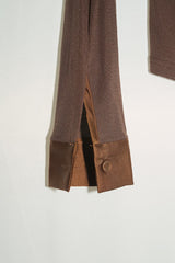 シアー Uネック フーディー(Brown)