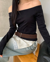 [ORIGINAL] Pub Off-Shoulder Long Sleeve T-Shirt