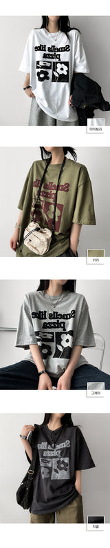 バード オーバーサイズ フィット フラワー ショートスリーブ Tシャツ