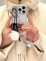 White Rose Ribbon Keyring / TREEFORFIVE345