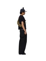 6CRAYON ブラックボックスフィットTシャツ オフネック フロックプリント