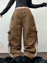 トラックカーゴストリングパディングパンツ ❤🖤🤎💚💙5カラー