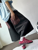 Teki Check Pocket Wide Denim Bermuda Shorts 2color