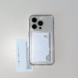 [MADE] RIBBON COTTAGE PHONE CASE BLUE (clear pocket)