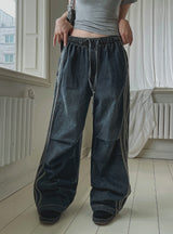 Tern line denim parachute pants